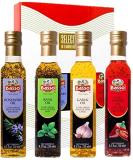 4 Bottle Tasting Set, Gift Box included, Garlic, Rosemary, Basil, Chili Pepper, Naturally Infused Flavored Extra Virgin Olive Oil for Dipping & Tasting, All Natural, Great Corporate Gift, 4 bottles x 8.5 fl.oz (250ml) - Buy Online on GoSupps.com