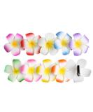 Hawaii Flowers Hair Clip Set | 10-Piece Plumeria & Hibiscus Foam Hairpins for Girls & Women | Beach Party & Wedding Decoration - Buy Online on GoSupps.com
