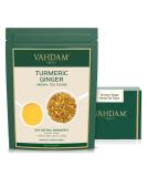Buy Vahdam Turmeric Ginger Herbal Tea Tisane (200g) - 100% Natural | Hot & Iced Tea | Premium Ginger Tea for Wellness - Buy Online on GoSupps.com