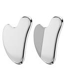 Buy Landrain 2-Piece Gua Sha Stone Set - Heart Shape Stainless Steel Facial Massage Tools for Glowing Skin - Buy Online on GoSupps.com