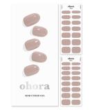 ohora Semi Cured Gel Nail Strips in Cream Beige - Salon-Quality, Long Lasting, Easy to Apply & Remove - Includes 2 Prep Pads, Nail File & Wooden Stick - Buy Online on GoSupps.com
