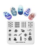 Stamping records nail art template jigs manicure ocean blue marine lighthouse fish anker Welle multi-pattern design stamping image stencil tools nail art oc005 - Buy Online on GoSupps.com
