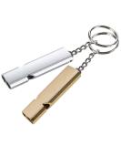 2 pieces of trill whistles Xcozu signal pipe triller whistles according to emergency trill pipes metal emergency pipe with keychain referee outdoor emergency survival pipe (Golden silver) - Buy Online on GoSupps.com