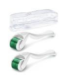 Zemolo 2Pcs Beard Roller Microneedling Roller Set - 0.25mm&0.5mm with 540 Needles for Hair, Skin, Face, and Body - Men & Women - Green - Buy Online on GoSupps.com