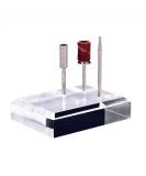 Acrylic Nail Drill Bit Holder Stand Case - 6 Holes Display Organizer for Manicure Tools - Clear | Home & Salon Use - Buy Online on GoSupps.com