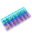 7-Day Pill Organizer Box with Snap Lids - Ideal for Larger Pills | International Shipping Available - Buy Online on GoSupps.com