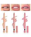 Waterproof Crayon Matte Nude Lipstick Lipliner Pack Set - 3 Colors | Longwear Moisture Smooth Matte Lipliner Pencil Collection with Built-in Sharpener - Buy Online on GoSupps.com