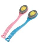 Soft Bristle Back Brush with Long Handle | Nylon Bathing & Massage Brush for Body & Feet | Pink & Blue - Perfect for Showers - Buy Online on GoSupps.com