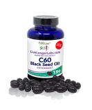 C60live Carbon 60 & Black Seed Oil Antioxidant Supplement - 150 Gel Capsules for Blood Pressure, Cholesterol, Liver Support - Natural Ingredients - Buy Online on GoSupps.com