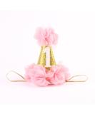 Stock Show 1st Pet Birthday Cone Hat Dogs Cats Holiday Party Hat Headwear Costume with Flowers Accessories and Adjustable Headband for Small Medium Dogs Cats Pets Baby (Pink) - Buy Online on GoSupps.com