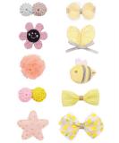 10 pcs Set Baby Girls Nylon Bow Flower Tiara Headbands - Yellow for Newborn Toddlers - Buy Online on GoSupps.com