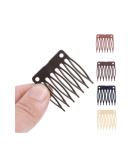 50pcs Hair Comb Slides - Dark Brown Plastic Wig Clips for Wig Cap & 7 Teeth Hair Combs | International Shipping Available - Buy Online on GoSupps.com