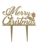 Cake Star Merry Christmas Cake Topper Gold Festive Cake Decoration Food Safe and Easy to Use - Buy Online on GoSupps.com