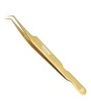 Professional Golden Lash Tweezers for Eyelash Extension - Japanese Stainless Steel, Precise 90 Angular Tip - Buy Online on GoSupps.com