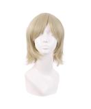 MapofBeauty 12 Inch Short Straight Blonde Cosplay Wig for Men & Women - Gold Side Bangs Fiber Wig - Buy Online on GoSupps.com