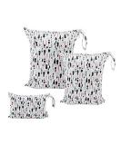 Alvababy 3-Piece Wet Bag Set | Reusable Diaper Bags with 2 Zip Pockets | Eco-Friendly Storage for Baby Diapers on the Go - Buy Online on GoSupps.com