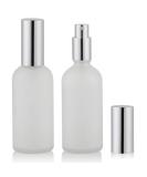 2-Pack 3.4oz Empty Frosted Glass Perfume Atomizer Spray Bottles - Fine Mist Spray, Silver Frosted Design - Buy Online on GoSupps.com
