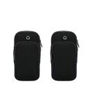 2-Pack Mobile Phone Bracelet & Sports Bag for Running - Outdoor Fitness Pocket with Headphone Connection (Black) - Buy Online on GoSupps.com