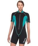 SEAC Ciao 2.5mm Neoprene Short Wetsuit for Women - XX-Large, Black/Blue - Buy Online on GoSupps.com