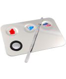 Miamay 6x4 Inches Stainless Steel Makeup Palette with 3-Dents Nail-Art Mixing Palette and 6 Inches Spatula Tool - Buy Online on GoSupps.com