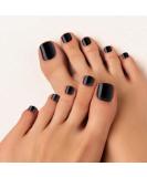 GoldFinger Press On Toenails Kit - Bold Glossy Black Easy Apply Gel Long-Lasting & Wider Fit - Perfect for International Shipping - Buy Online on GoSupps.com