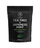 Foot bath salt with sea salt and essential tea tree oil & mint oil - 1kg/1000g - pedicure swimming salt - bathing additive with natural sea salt - foot care for feet and nails mint 1 kg (1 Pack) - Buy Online on GoSupps.com