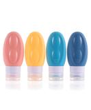 4-Piece Travel Bottle Set - 90ml Silicone Leak-Proof BPA-Free Cosmetic Containers for Shampoo Conditioner & Lotion - Ideal Travel Accessories - Buy Online on GoSupps.com
