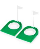Eaezerav 2 Pack Golf Putting Cup with Flag - Indoor Outdoor Golf Hole Training Aids - Perfect for Kids, Men, Women - Home, Office, Garage, Yard - 2 Pcs Green Cup with White Flag - Buy Online on GoSupps.com