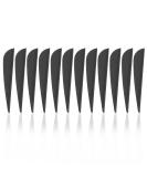 12 PCS 3 Archery Arrows Feathers - DIY Rubber Feather Fletching - Left/Right Wing Parabolic - Black - Buy Online on GoSupps.com