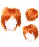 S-noilite Unisex Short Curly Straight Wig Dark Orange - Anime Costume Hair for Men and Women - Buy Online on GoSupps.com