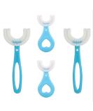 Dirk41 Kids U-Shaped Toothbrushes - 4 Pack Blue | Rounded Children U Shape Toothbrush for 360 Oral Care - Buy Online on GoSupps.com