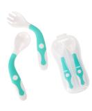 Novos Baby Utensils Set - Soft Grip Toddler Fork & Spoon with Travel Case | Perfect Feeding Learning Tool for Kids - Blue - Buy Online on GoSupps.com
