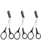 Eyebrow Scissors & Trimmer Set with Comb - Precision Eyebrow & Eyelash Grooming for Men & Women - Black - Buy Online on GoSupps.com