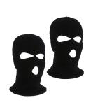 Nitaiun 2-Piece 3-Hole Full Face Cover Ski Mask - Breathable Windproof Storm Hood for Men & Women - Motorcycle & Bike Gear - Black - Buy Online on GoSupps.com