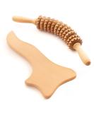 Tuuli Anti Cellulite Massage Set - Wooden Massager Roller & Gua Sha Tool for Effective Maderotherapy | International Shipping Available - Buy Online on GoSupps.com