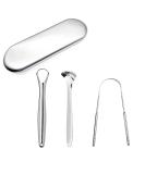 JZK 3 x Stainless Steel Tongue Cleaner Set | Effective Oral Care & Bad Breath Solution - Buy Online on GoSupps.com