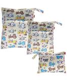 Damero Wetbag Fabric Diapers & Reusable Diaper Bag - 3 Pack Washable Organizer for Boys & Girls - Eco-Friendly Cat Design - Buy Online on GoSupps.com