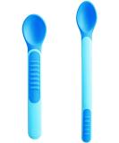 MAM Heat Sensitive Feeding Spoons | Colour Change Baby Spoons | Baby Cutlery Set | Blue | Two Sizes - Baby Weaning Essentials - Buy Online on GoSupps.com