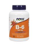 NOW Vitamin B-6 100mg 250 Capsules - Pack of 2 | Energy Support & Metabolism Booster - Buy Online on GoSupps.com