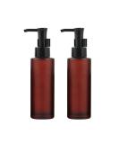 2PCS 100ML/3.4oz Empty Amber Frosted Glass Lotion Pump Bottle Jars with Black Pump Top Cosmetic Makeup Packing Storage Container Dispenser for Essential Oil Emulsion Essence Toiletries Toner Liquid - Buy Online on GoSupps.com