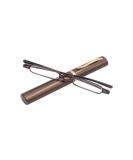 KoKoBin Mini Slim Reading Glasses +3.0 | Unisex Spring Hinge Metal Visual Aid with Case - Brown - Buy Online on GoSupps.com