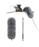 Extendable Microfiber Feather Duster - 100 inch Long Handle Dusting Tool for All-Round Home Cleaning - Gray - Buy Online on GoSupps.com