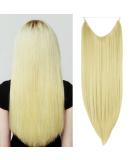 Beach Blonde Halo Hair Extension Headband 22 Inch Straight Synthetic Hair Heat Friendly Fiber - No Clip - Bleach Blonde 22Inch - Buy Online on GoSupps.com