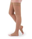 Medi Assure 20-30 mmHg Thigh High Compression Stockings - Beige, Medium - Open Toe, Silicone Top Band (1 Pair) - Buy Online on GoSupps.com