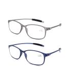 DOOViC Blue Light Filter Computer Reading Glasses for Unisex TR259-C (9 Colors) Blue+grey 2.0 x - Buy Online on GoSupps.com