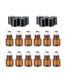 12Pcs 3ml Essential Oils Roller Bottles Mini Empty Roll-on Bottles with Stainless Steel Roller Balls and Black Cap Cosmetic Makeup Storage Vials For Fragrance Perfume Aromatherapy - Buy Online on GoSupps.com