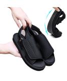Men's Open Toe Sandals - Lightweight Comfort Non-Slip Hiking Sandals Adjustable Diabetic Shoes for Elderly & Foot Deformities - Size 9.5 Black - Buy Online on GoSupps.com