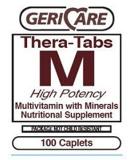 Geri-Care Pharmaceuticals PT621-13 Thera-Tabs Multivitamin Multimineral Tablets - 100/Bt Adult Formula - Buy Online on GoSupps.com