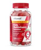 Vitawell Kids Multivitamin Gummies | 120 Strawberry Flavour Gummies | Monster Pack | 2 Months Supply | Two a Day Chewable Kids Multivitamin | 9 Essential Children s Vitamins | by Vitawell - Buy Online on GoSupps.com