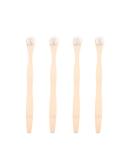 Scraper Bamboo Brush for Adults - Eco-Friendly Toothbrush Set (4pcs) for Deep Oral Cleaning - White - Buy Online on GoSupps.com